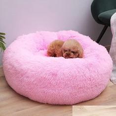 Imagem de Cama de cachorro calmante e cama de gato, Cama redonda aconchegante para cães macios e aconchegantes, pelúcia sintética fofa almofada para cães e gatos pequenos, diâmetro 32 cm