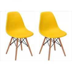 Imagem de Kit 02 Cadeiras Eiffel Charles Eames ABS Base de Madeira Dsw