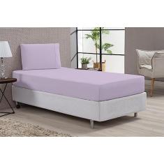 Imagem de Kit Lençol E Fronha 80% Algodão Solteiro 180 Fios Lilás