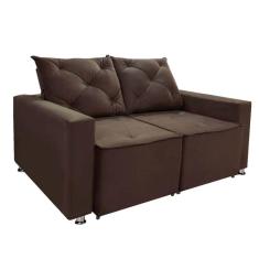 Imagem de Sofá Retrátil e Reclinável 2 lugares Bariloche 1,50cm c/Molas Suede Marrom Castor