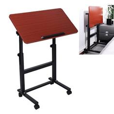 Imagem de SilteD Mesa de cabeceira, mesa de hospital, mesa lateral dobrável ajustável com rodas, mesa de computador portátil móvel, mesa lateral para sofá, mesa para leitura, café da manhã