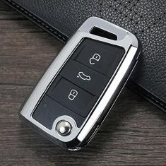 Imagem de TPHJRM Capa de chave de carro em liga de zinco, capa da chave, adequado para Volkswagen Golf 4 5 6 7 RG ti Mk7 Tiguan chaveiro acessórios da capa