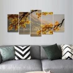 Imagem de Quadro Mosaico Outono Folhas  Inferno Paisagem