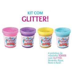 Imagem de Massinha de Modelar - Diver Massa - Glitter - 4 Potes - Divertoys