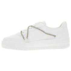 Imagem de Tênis Vizzano Strass Casual Cadarço Feminino - Branco - 33