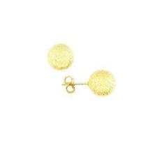 Imagem de Brinco Bola Dourado Fosco Delicado Folheado A Ouro 18k