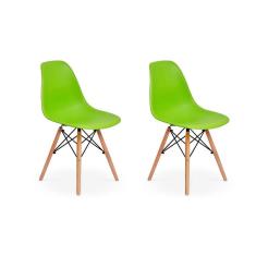 Imagem de Conjunto 2 Cadeiras Charles Eames Eiffel Wood Base Madeira - Verde