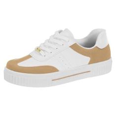 Imagem de Tênis Vizzano Pelica Camurça Feminino - Branco/Nude