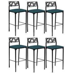 Imagem de Kit 6 banquetas Eliza Gourmet Azul turquesa-Gat Magazine
