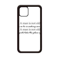 Imagem de Capa com citação One Is Not Old When He is Seeking Something. Capa para iPhone 11 Pro Max para Apple Mobile Case Shell