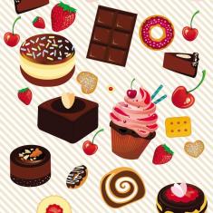 Imagem de Papel Parede Doces Coloridos Chocolate Cupcake Autocolante