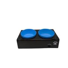 Imagem de Comedouro Duplo Cães Gatos Potes 400ml Pequeno Porte - Fábrica De Util