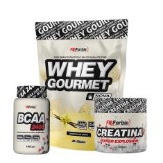 Imagem de Kit Whey Protein Refil + Creatina 300g + BCAA 100 cáps Gourmet - FN Forbis Nutrition-Unissex