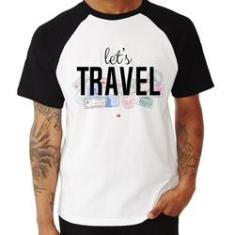 Imagem de Camiseta Raglan Let's Travel - Foca Na Moda