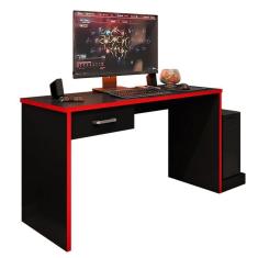 Imagem de Mesa Gamer Com 1 Gaveta E Suporte Para Cpu Drx-9000 Preto-vermelho