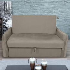 Imagem de Sofá Cama 2 Lugares Com Baú Swords Veludo Cappuccino