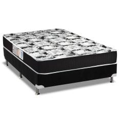 Imagem de Cama Box Casal: Colchão Espuma D33 Luckspuma Supreme + Base crc Suede Black(138x188)