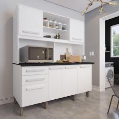 Imagem de Armário para Cozinha 6 Portas 2 Gavetas Luna Plus IMOP Móveis Branco