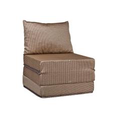 Imagem de Sofá Cama Solteiro Luck Puff D23 Tecido Marrom Quadriculado - Luckspuma