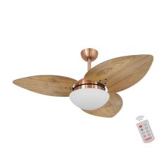 Imagem de Ventilador De Teto Dormamu Cobre 3 Pás Rádica Freijó 220V Com Controle