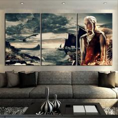 Imagem de Quadro Decorativo Game of Thrones 3 peças 120x60 cm em tecid