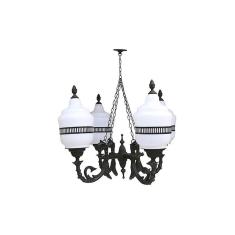 Imagem de Lustre Colonial Versailes Com Corrente Em Alumínio 04 Globos