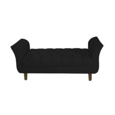 Imagem de Recamier Estofado Para Quarto Closet 140 cm Grécia Suede Preto - DL DECOR