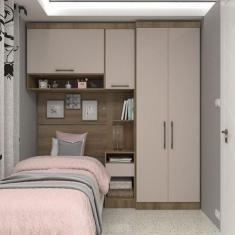Imagem de Quarto Solteiro: Guarda-roupas, Mesa, Nicho - Luciane Avelã - KIT