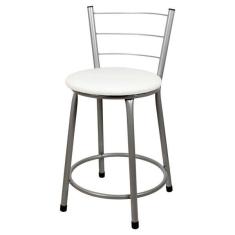 Imagem de Banqueta Baixa Para Cozinha Epoxi Cinza Branco