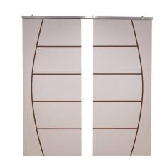 Imagem de Porta Dupla Branco Prime Frisada Kit Alumínio F04 - 210x160