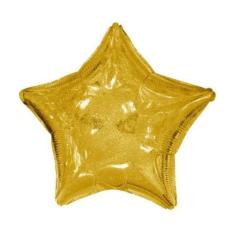 Imagem de Balão Metalizado Estrela Holográfica Ouro 20" (50cm) - Mundo Bizarro
