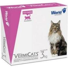 Imagem de Vermífugo World Veterinária VermiCats para Gatos de 3 Kg ( 4 comprimidos)
