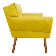 Imagem de Poltrona Anitta Suede  Pés Palito Castanho D'Rossi