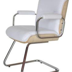 Imagem de Cadeira Eames Diretor Base Fixa Linha Capa Em Madeira Branco