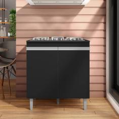 Imagem de Balcão Para Cozinha 2 Portas United Preto Fosco