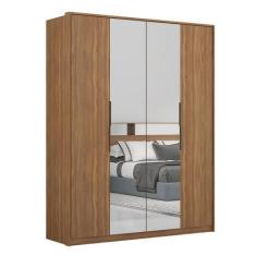 Imagem de Guarda Roupa Casal Attore 4 Portas Amêndola Com 2 Espelhos - Demartêz