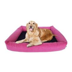 Imagem de Cama Para Cachorro Grande 100x87 Cm - 100% Lavável E Resistente (ROSA E PRETA)