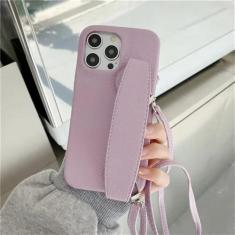 Imagem de Capa de telefone com alça de pulso crossbody para iphone 13 12 15 14 11 pro max xs xr 8 7 plus couro do plutônio capa à prova de choque, roxo, para iphone xr