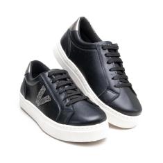 Imagem de Tênis Casual Feminino Cadarço Moda Elegante Detalhes Delicados Sola Reta Confortável-Feminino