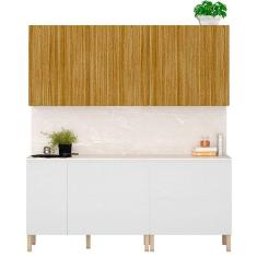 Imagem de Cozinha Modulada Ambiente Art 6 Peças Freijó ártico Riscatto- Kits Paraná