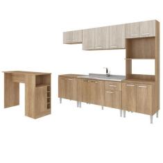 Imagem de Cozinha Modulada Completa Max 262 Cm Bancada Ilha Gourmet Balcão Pia M