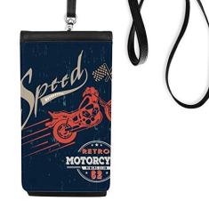 Imagem de Bolsa para celular com desenho de motocicleta mecânica para pendurar bolso preto