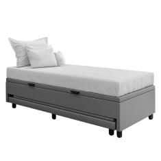 Imagem de Bicama Box Baú Solteirão 96x188 Cm Samy S05 Sintético Cinza - Mpozenato