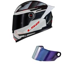 Imagem de Capacete LS2 FF358 Classic S Digital Preto e Branco Mais Viseira Camaleão