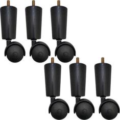 Imagem de Conjunto 6 Pe De Cama Box Solteiro Baú Rodizio Para Moveis - Zanline