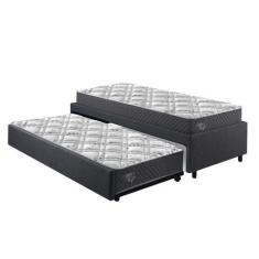 Imagem de Bicama Box Viúva 126X208 Linho Cinza Com Dois Colchões Adapto Molas En