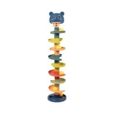 Imagem de Brinquedo Educativo Montessori para Bebês - Rampa de Bolinhas e Empilh