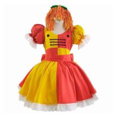 Imagem de Fantasia Emília Bebe de Luxo Com Peruca para Mesversario - Fantasias C