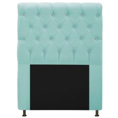Imagem de Cabeceira Estofada Cristal 90 Cm Solteiro Com Strass  Suede  Tiffany - Adj Decor