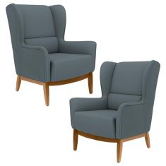 Imagem de Kit 2 Poltronas Decorativas Base Manu Madeira Milena C-03 Corano  - Domi